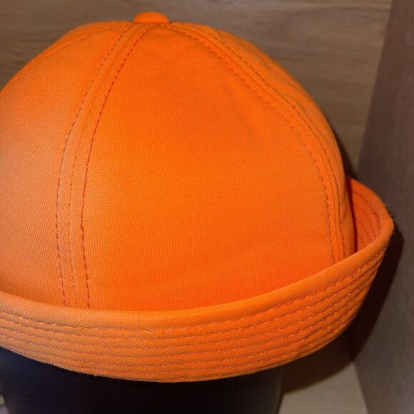 Vintage Youngan Blaze Orange Hunting Brimmed Ear Flap Mens Hat Size M Winter Cap - Picture 7 of 12